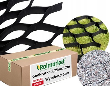 Geokratka komórkowa 5cm wys. na skarpy ścieżki chodniki 17,05m2 2,75 x 6,2m