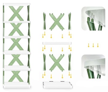 ПОЛКА ДЛЯ ОБУВИ СТИЛЬНЫЙ КНИЖНЫЙ ШКАФ XL ОРГАНАЙЗЕР 6 УЗКИХ ПОЛОК