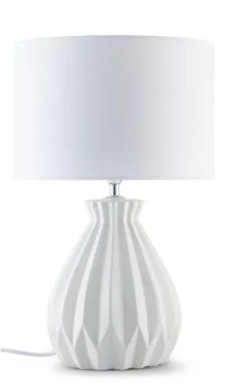 LAMPKA NOCNA BIURKOWA STOŁOWA LED SYPIALNI BIAŁA CERAMICZNA