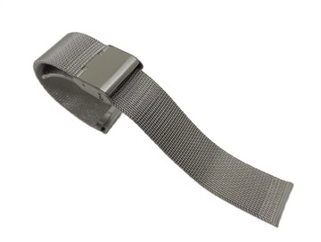 BRANSOLETA DO ZEGARKA SIATKOWA MESH SREBRNA 18 MM GRUBOŚĆ 1,7 MM