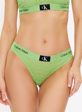 CALVIN KLEIN STRINGI ZIELONE DAMSKIE KORONKOWE M 0Z5D2_F*