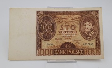 Старая коллекционная банкнота Польша 100 злотых 1934 года.