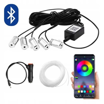 8M EL WIRE ВОЛОКОННО-ОПТИЧЕСКИЙ ОКРУЖАЮЩИЙ СВЕТОДИОД RGB SMART APP