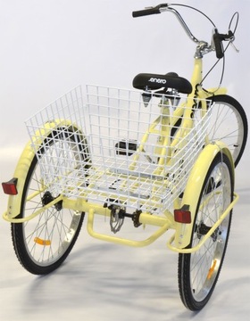 ВЕЛОСИПЕД 3-КОЛЕСНЫЙ, ТРЕХКОЛЕСНЫЙ, 6-СКОРОСТНОЙ, 24-колесные колеса + КОРЗИНА