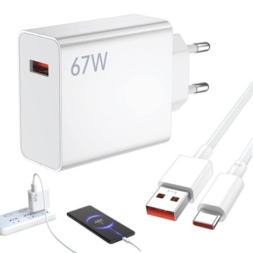Ładowarka Xiaomi 67W Mi Turbo Charge USB C + Kabel