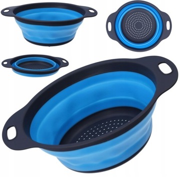 SILIKONOWY SKŁADANY DURSZLAK CEDZAK SITKO OCIEKACZ 24 cm