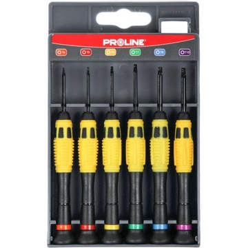 PROLINE Wkrętaki Ni-Cr-Mo zegarmistrzowskie Torx T6-T10, - 6 elementów