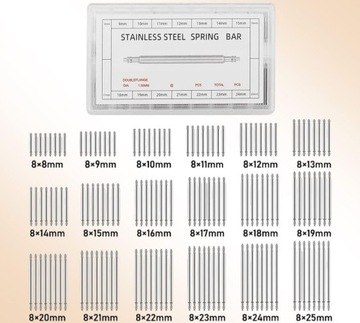 Телескопии для ремешков для часов НАБОР из 18 разных размеров 144 шт.