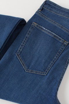 H&M Elastyczne spodnie jeansowe z wysokim stanem Dżinsy wąskie nogawki 36 S
