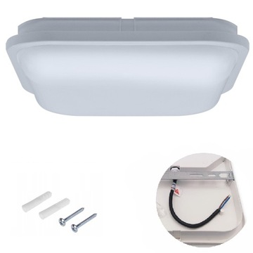 PLAFON DO ŁAZIENKI LAMPA DO ŁAZIENKI LAMPA ZEWNĘTRZNA SUFITOWA LED 24W IP54