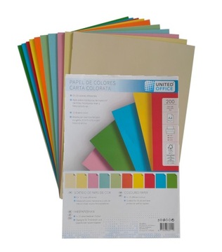 PAPIER KOLOROWY A4 PAPIER KSERO 200SZT 10 KOLORÓW