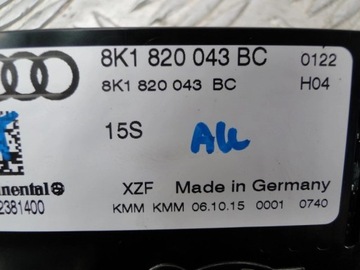 AUDI A4 A5 Q5 FACELIFT PANEL KLIMATIZACE 8K1820043BC