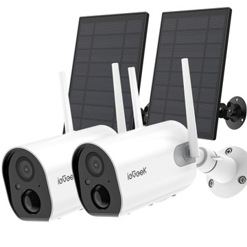 2szt Solarna Zewnętrzna Kamera IP 15000mAh bateria