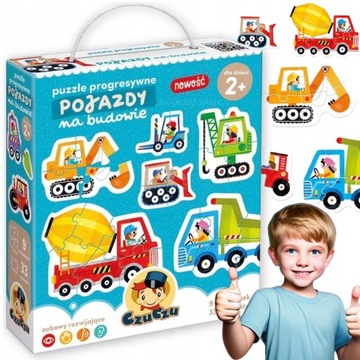CzuCzu PUZZLE PROGRESYWNE POJAZDY NA BUDOWIE – UKŁADANKA DLA DZIECI 2+