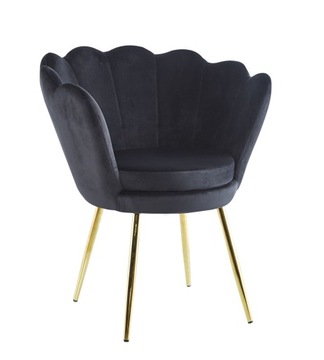 Krzesło Muszelka FR1-FX Fotel velvet (czarny)