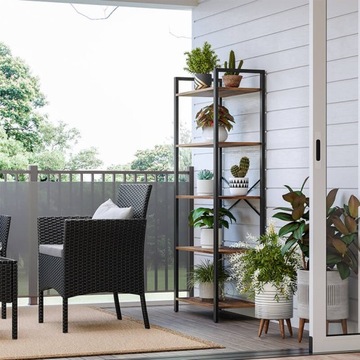 Книжный шкаф Houseland Evy коричневый/черный