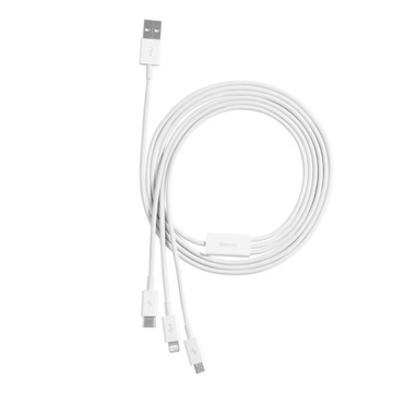 USB-кабель Baseus 3в1 USB — micro USB/USB-C/Lightning, 3,5 А, 1,2 м