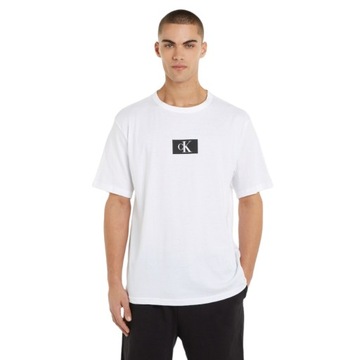 CALVIN KLEIN KOSZULKA MĘSKA T-SHIRT CREW BIAŁA r.S