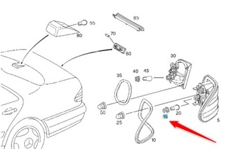 DRŽÁK ŽÁROVKY STOP ZADNÍ MERCEDES W210 W220 C215