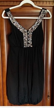 Sukienka czarna Vero Moda 36 bombka cekiny