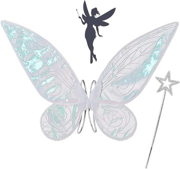 Skrzydła wróżki z różczką dla dorosłych kobiet dzieci skrzydła motyla