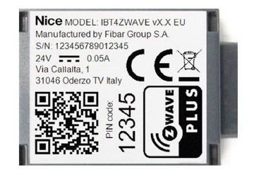 Nice BiDi-ZWave Interfejs Fibaro Z-Wave do bram