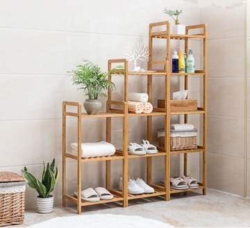 Деревянная полка для ванной комнаты, 5 полок, лестница для ванной комнаты и кухни R02