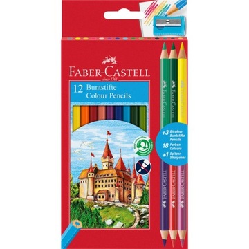 Kredki ołówkowe Faber-Castell 110312 Zamek 12+6k.
