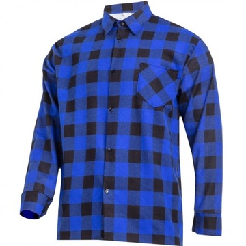 KOSZULA FLANELOWA KRATA NIEBIESKA, 170G/M2, L, CE,