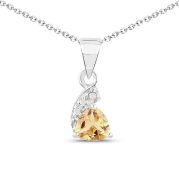 SREBRNY WISIOREK NATURALNY CYTRYN DIAMENT
