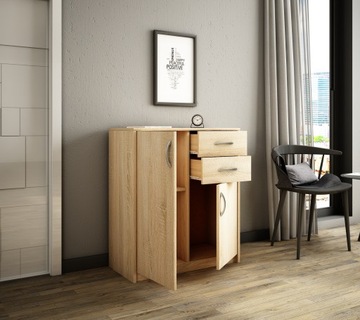 ШКАФ КОМНАТНЫЙ K020, полка, ящики, ДУБ СОНОМА