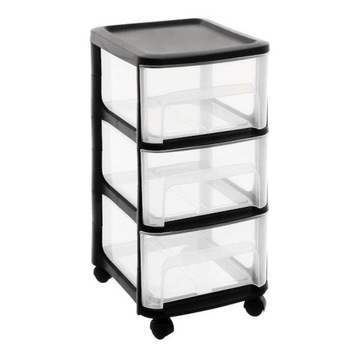 CITY TOWER модульный шкаф с 3 ящиками на колесиках, ЧЕРНЫЙ