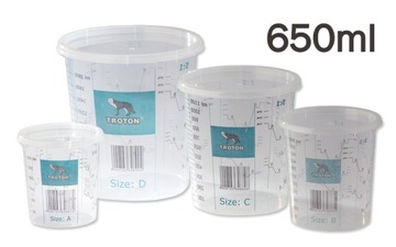 TROTON KUBEK LAKIERNICZY Z PODZIAŁKĄ DO MIESZANIA LAKIERU FARB 650 ml B