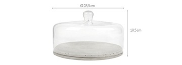 PATERA SZKLANA Z BETONOWĄ PODSTAWĄ - KLOSZ SZKLANY