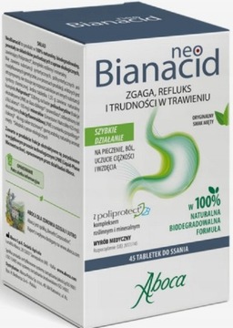 Neobianacid ABOCA 45 tabletek do ssania zgaga refluks trawienie