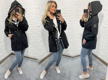 ASYMETRYCZNA PARKA kurtka Z KAPTUREM 4 KOLORY 6XL
