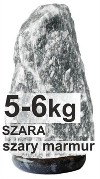Lampa solna 5-6 kg szara sól podstawa szary marmur