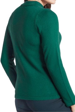M&S Efektowny Gładki Kobiecy Sweterek Szmaragd Sweter Stójka Półgolf XS 34