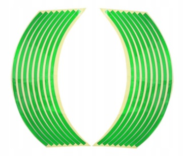 NAKLEJKI ODBLASKOWE NA OBRĘCZE KÓŁ ZIELONE OXF-436
