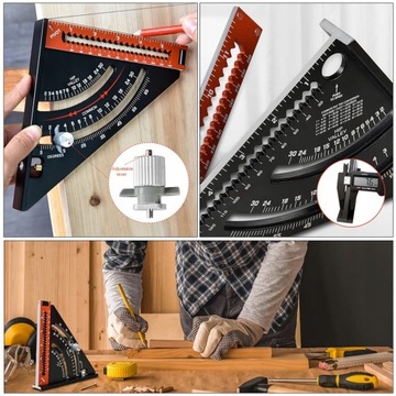 Stolarski Budowlany składana trójkątna linijka