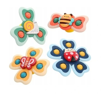 FIDGET SPINNER ZESTAW Z PRZYssawką 4 SZT