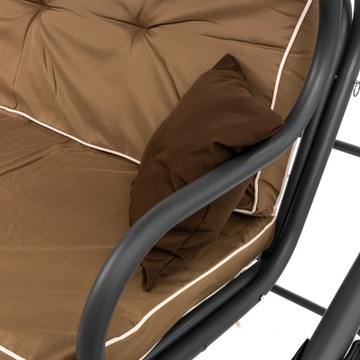 Серые садовые качели, навес, подлокотники, складная скамейка-качалка