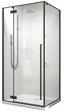 Kabina prysznicowa uchylna 80x80 wysoka 195 cm BLACK CZARNA