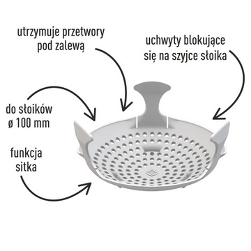 Docisk sitko do przetworów słoików kiszonek octu