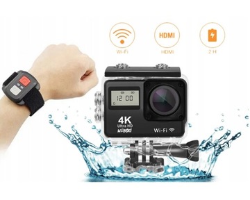 СПОРТИВНАЯ КАМЕРА GO PRO UHD 4K ДЛЯ ФОТО В ВОДЕ ДЛЯ ВЕЛОСИПЕДА, СКУТЕРА, МОТОРА