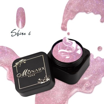 ŻEL DO PAZNOKCI MONARX SHINE 6 Z BROKATEM 50 ML.