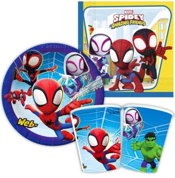 Набор SPIDEY AND SUPER FRIENDS, КРУЖКИ, ТАРЕЛКИ, САЛФЕТКИ, День рождения Халка, 40 штук