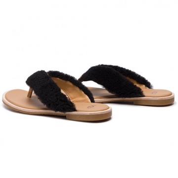 UGG japonki skóra futro czarne r. 36