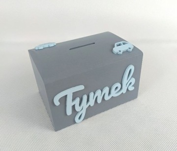 Подарок ребенку-копилка с 3D именем.