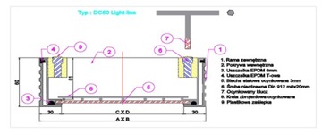 Ревизионный люк для брусчатки/плитки 50х50х6см